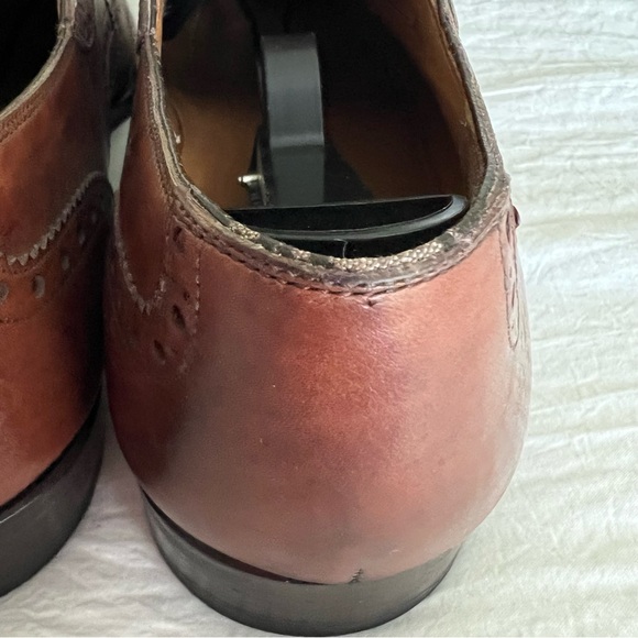 🤎 MAGNANNI~ Men's Wingtip BROWN All Leather Dress Shoes US 10.5 - Picture 9 of 16